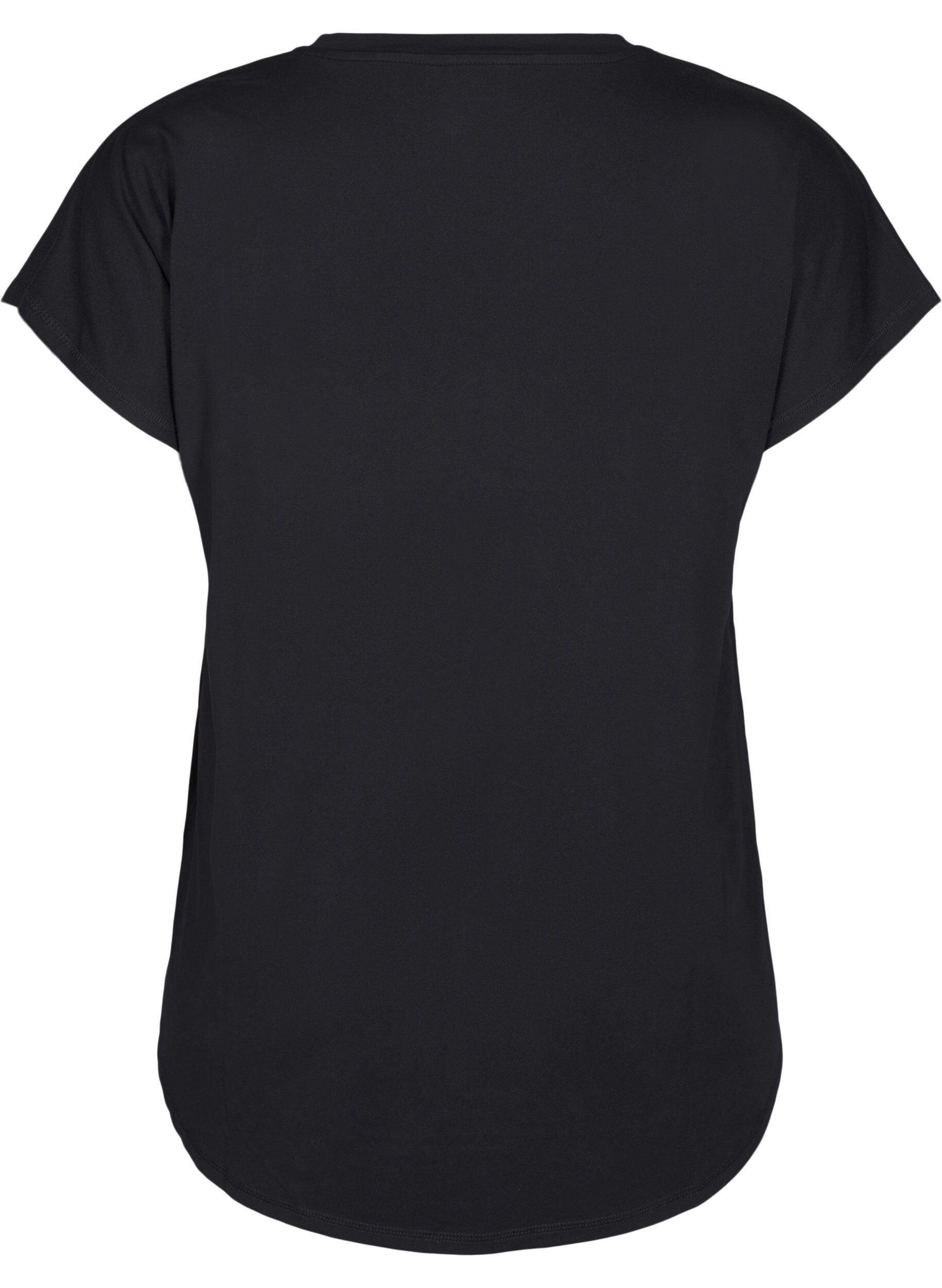 Zizzi T-shirt de sport avec col en V, Black, Packshot image number 1