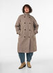 Manteau long en laine &agrave; col montant et double boutonnage, Marron, Model image number 0