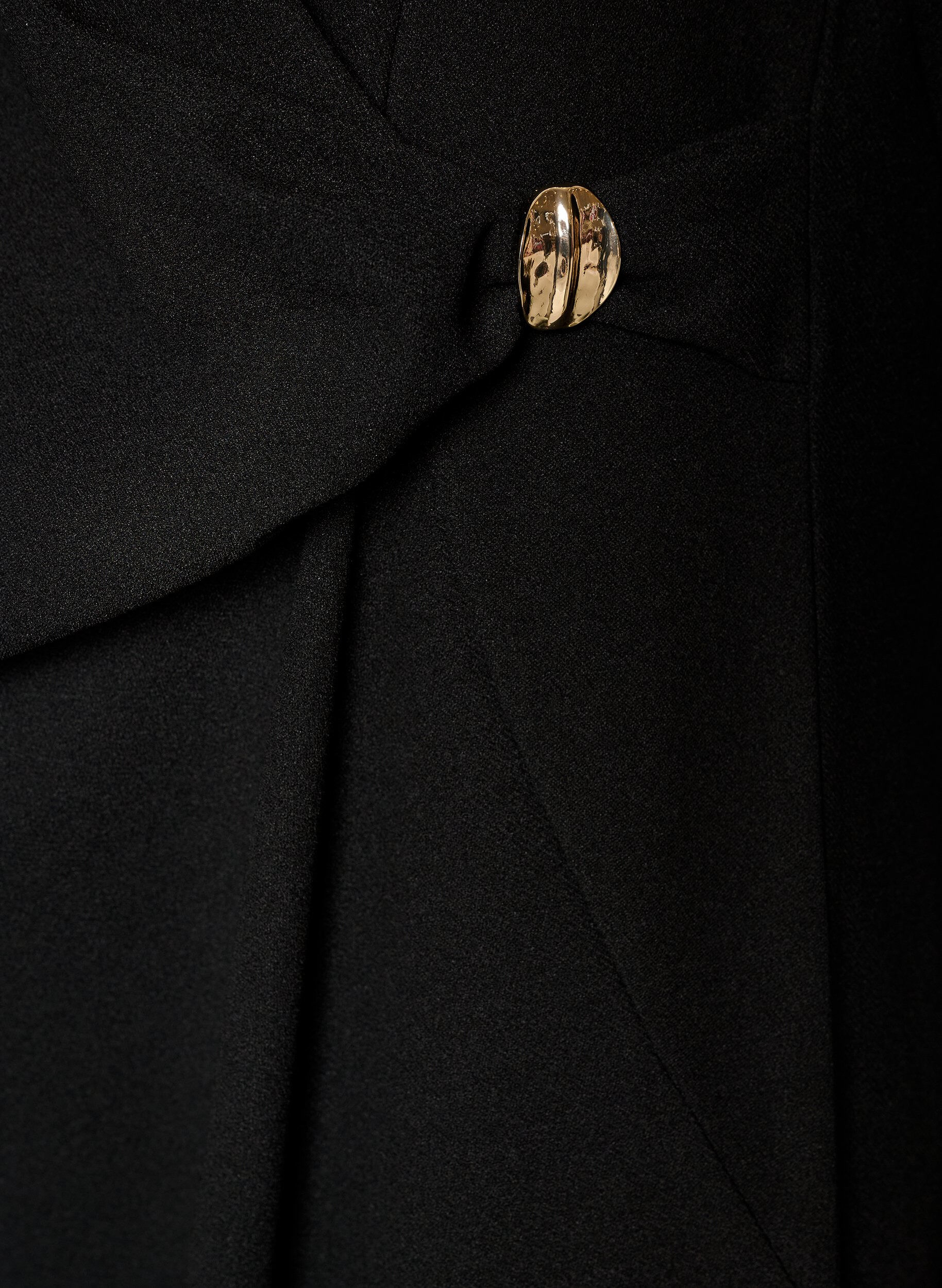 ZizziRobe en jersey avec drap&eacute; et boucle d&eacute;corative, Noir, Packshot image number 3