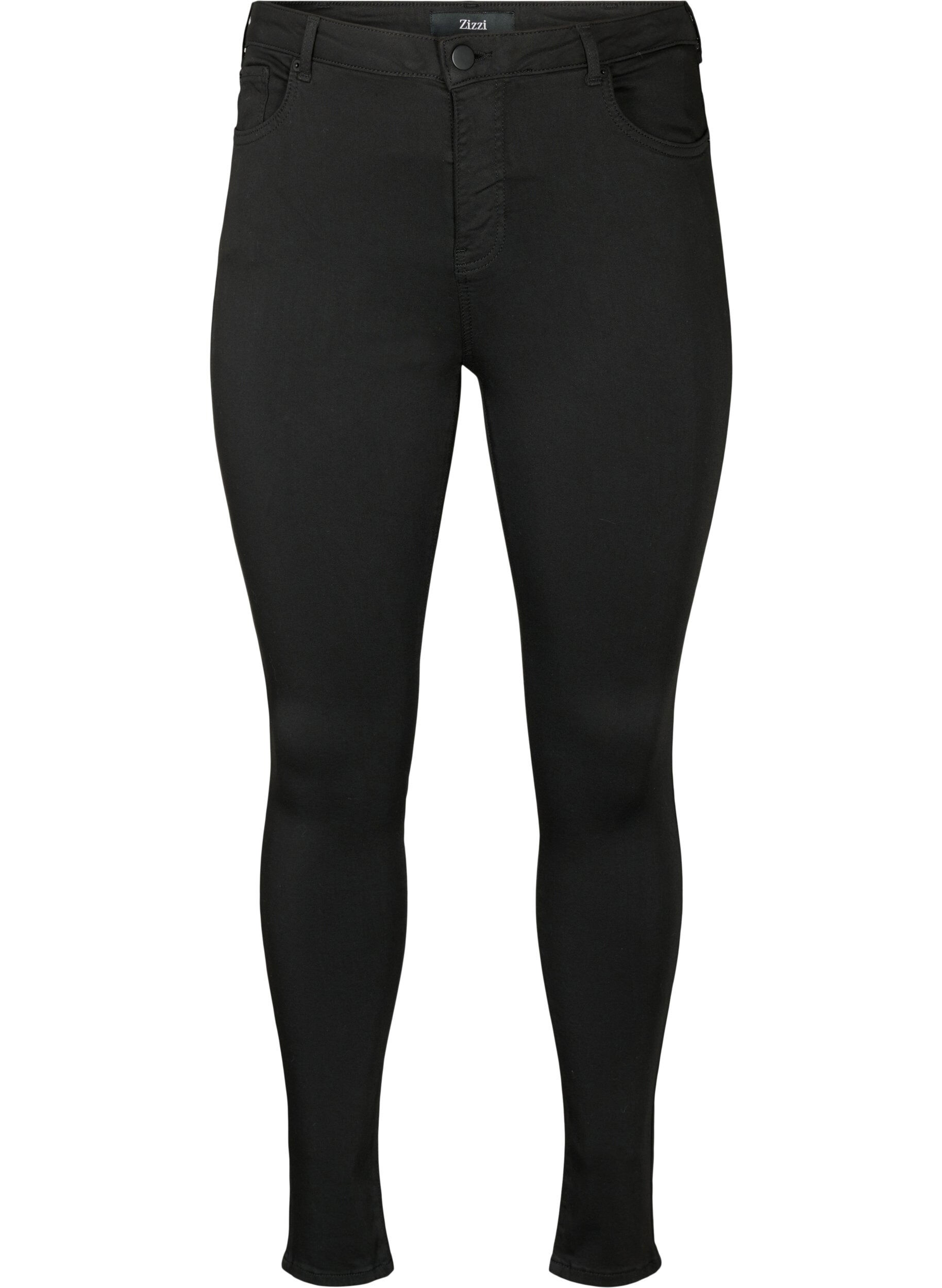 Zizzi Jeans Amy taille haute, &eacute;clat de la couleur noire garanti, Noir, Packshot image number 0