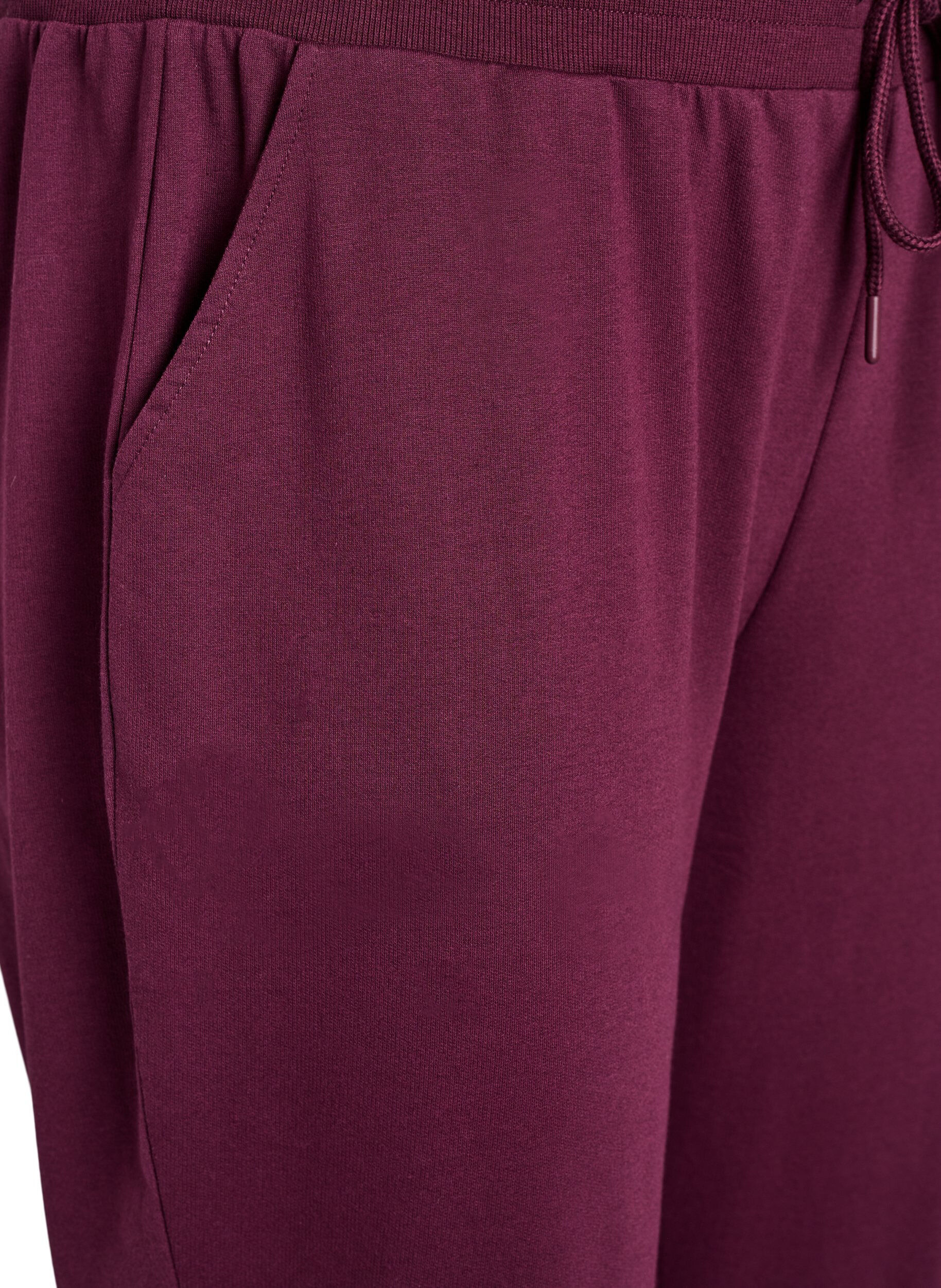 Zizzi Pantalon de sport ample avec des poches, Bordeaux, Packshot image number 2