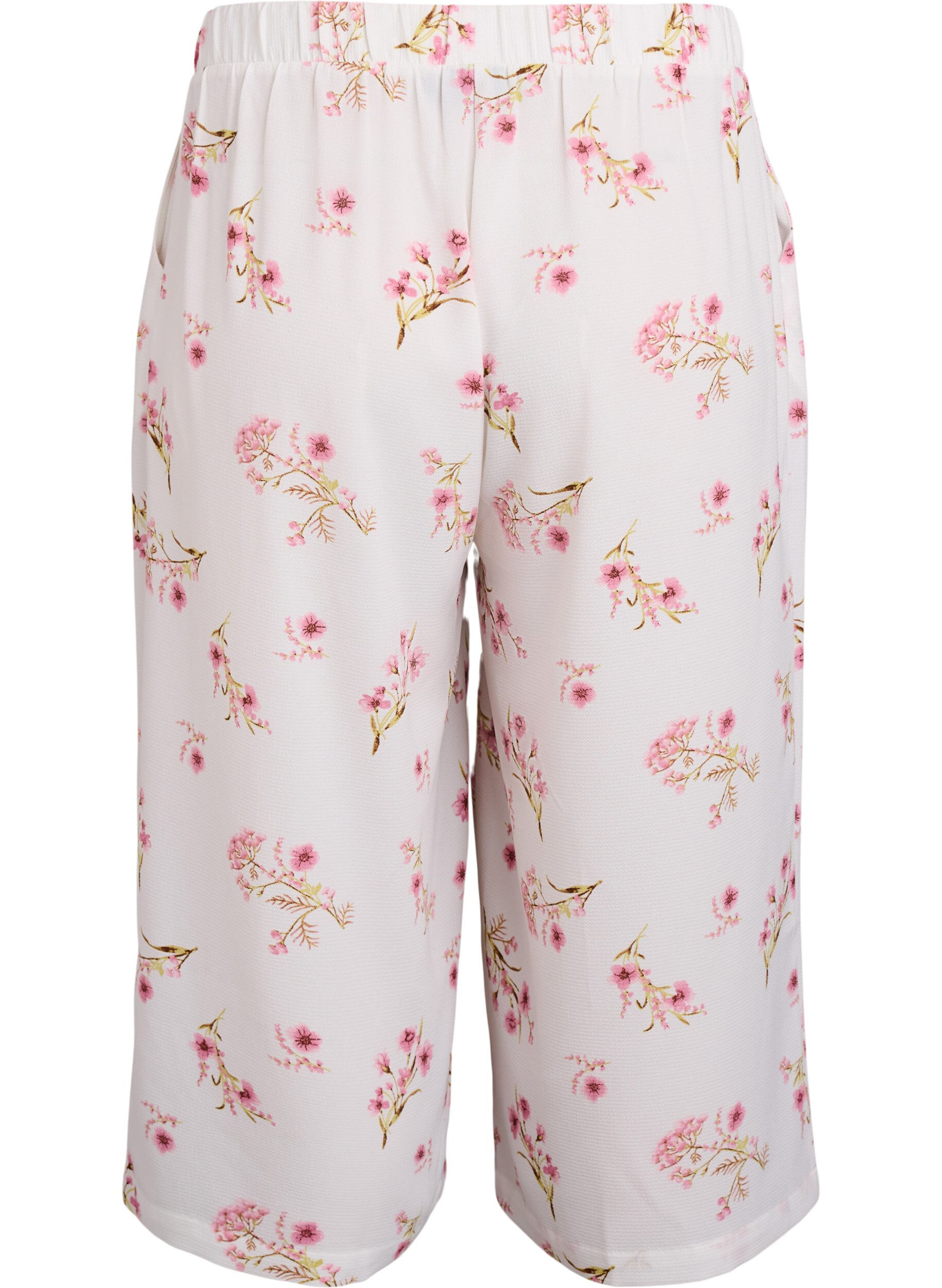 ZizziPantalon ample avec imprim&eacute;, Blanc, Packshot image number 1