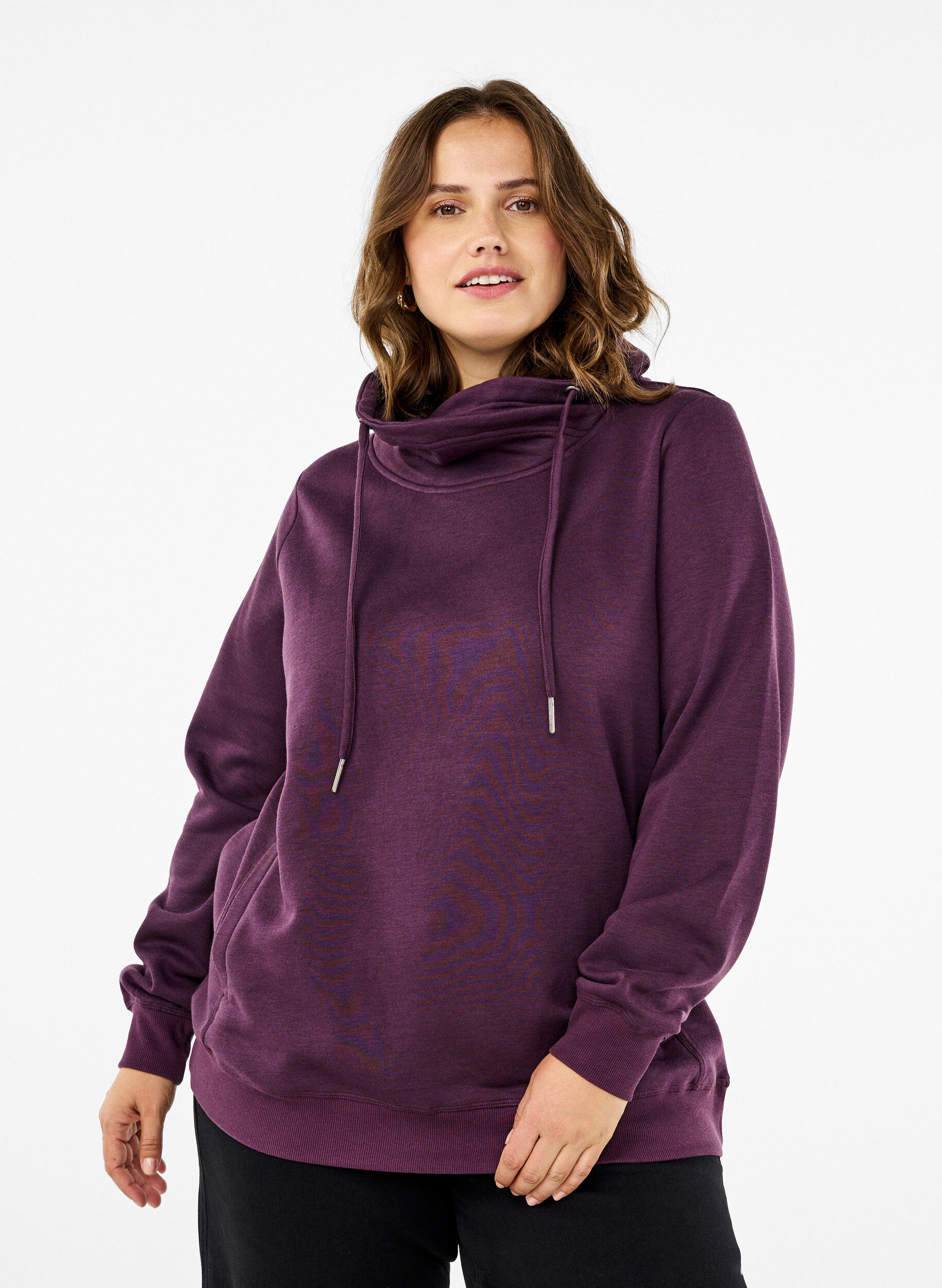 Zizzi FLASH - Sweat-shirt &agrave; col montant, Plum Perfect, Model image number 0