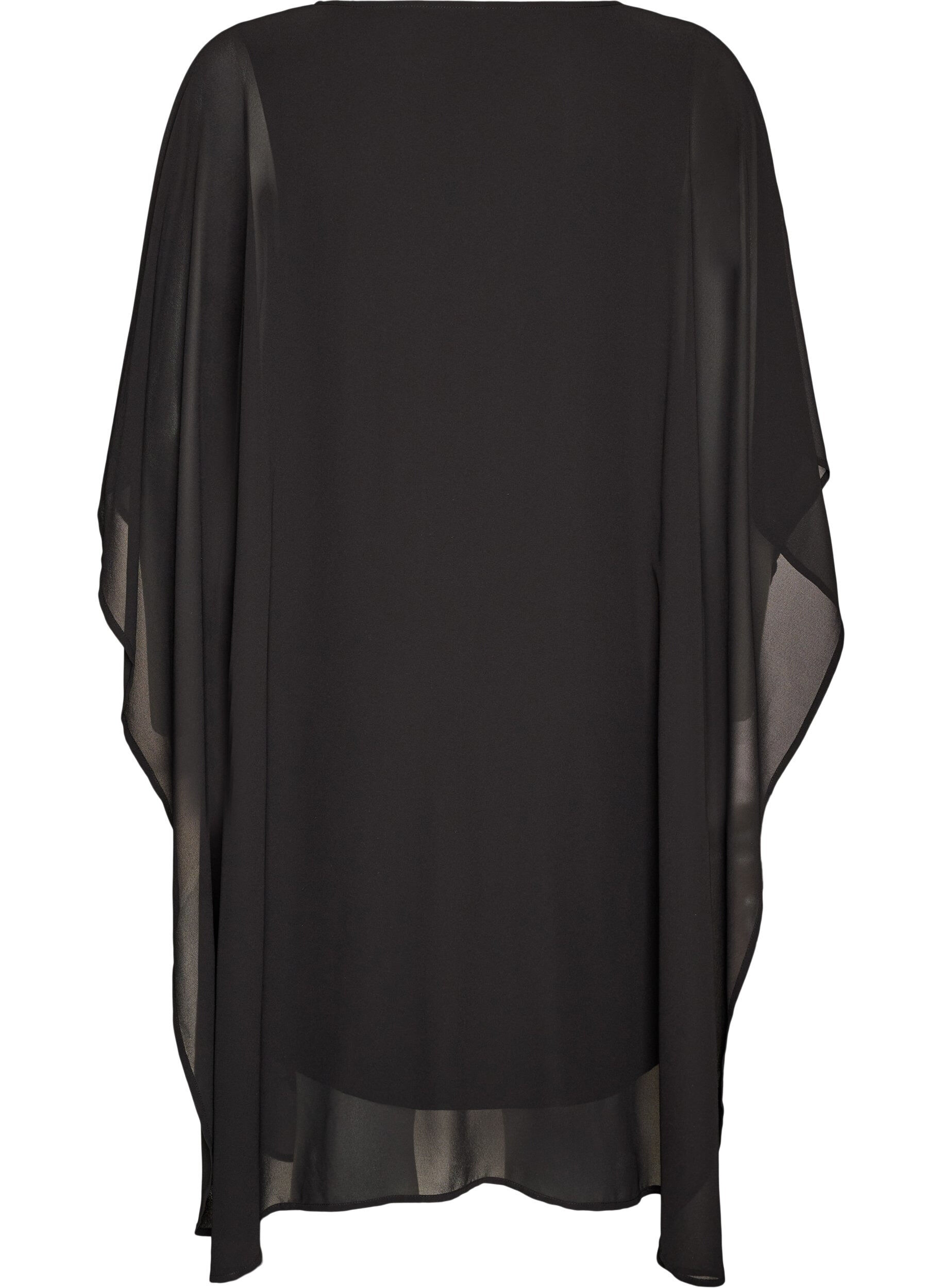 ZizziRobe courte en mousseline avec col en V, Noir, Packshot image number 1