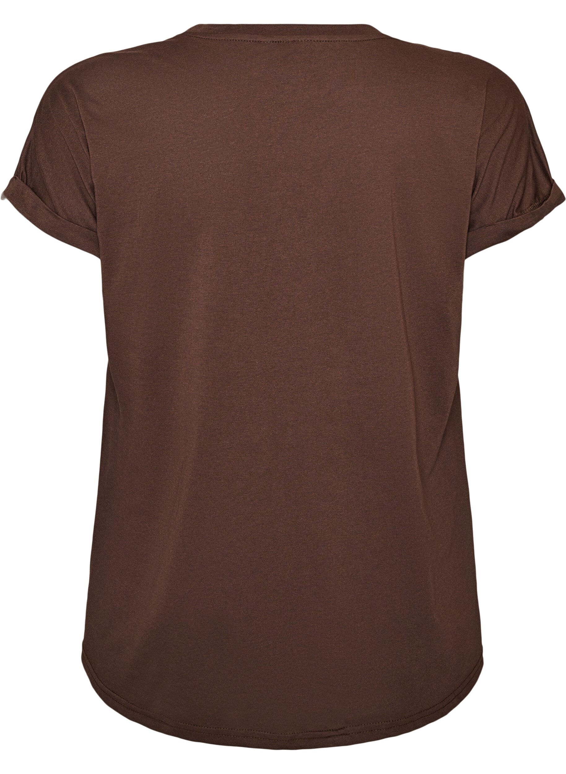ZizziT-shirt &agrave; manches courtes en coton m&eacute;lang&eacute;, Marron, Packshot image number 1