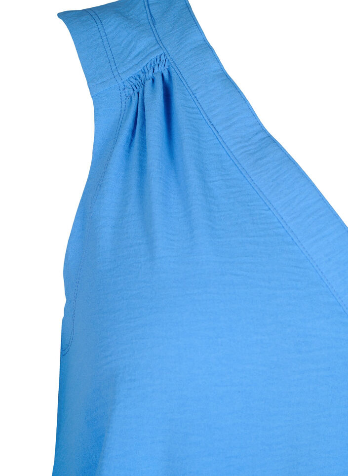 Haut sans manches effet froiss&eacute;, Bleu, Packshot image number 3