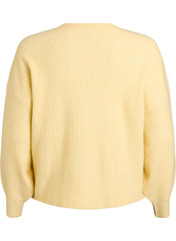 Cardigan en tricot c&ocirc;tel&eacute; avec boutons, Jaune clair, Packshot image number 1