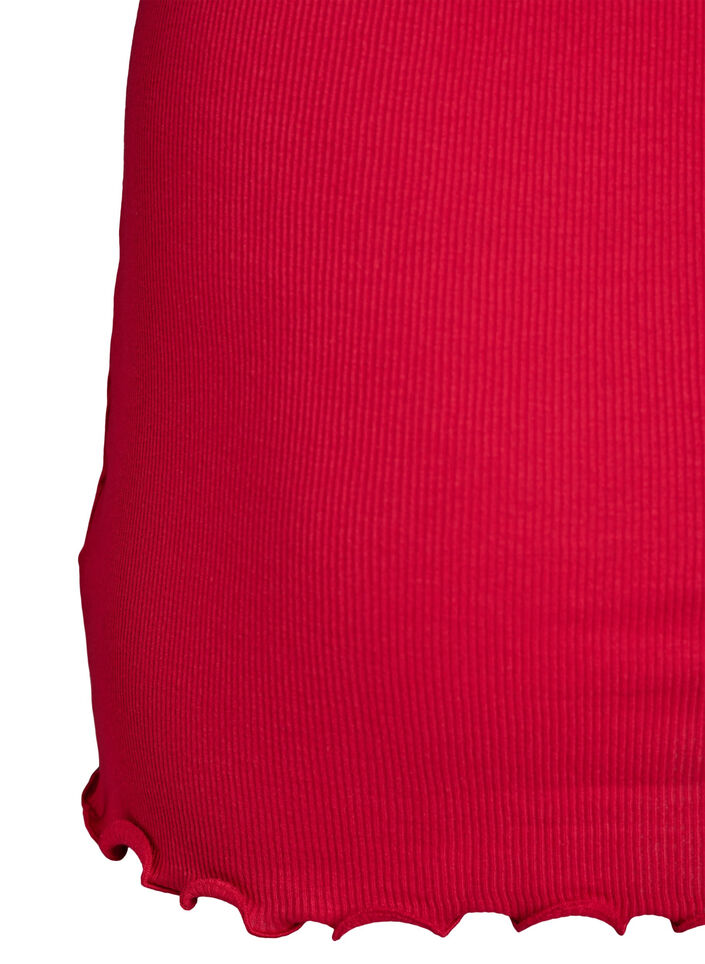 Haut avec bordure en dentelle, Rouge, Packshot image number 3