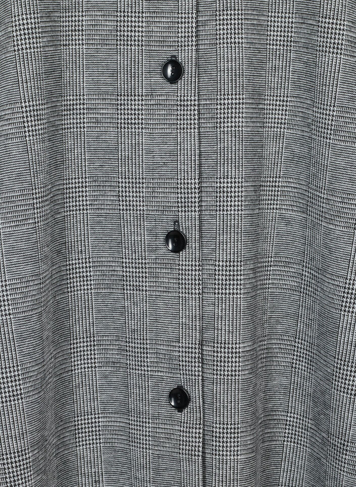 Chemise longue à carreaux avec poches poitrine, Black Check , Packshot image number 2