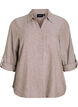 Chemise en lin et viscose avec manches 3/4, Marron, Packshot image number 0