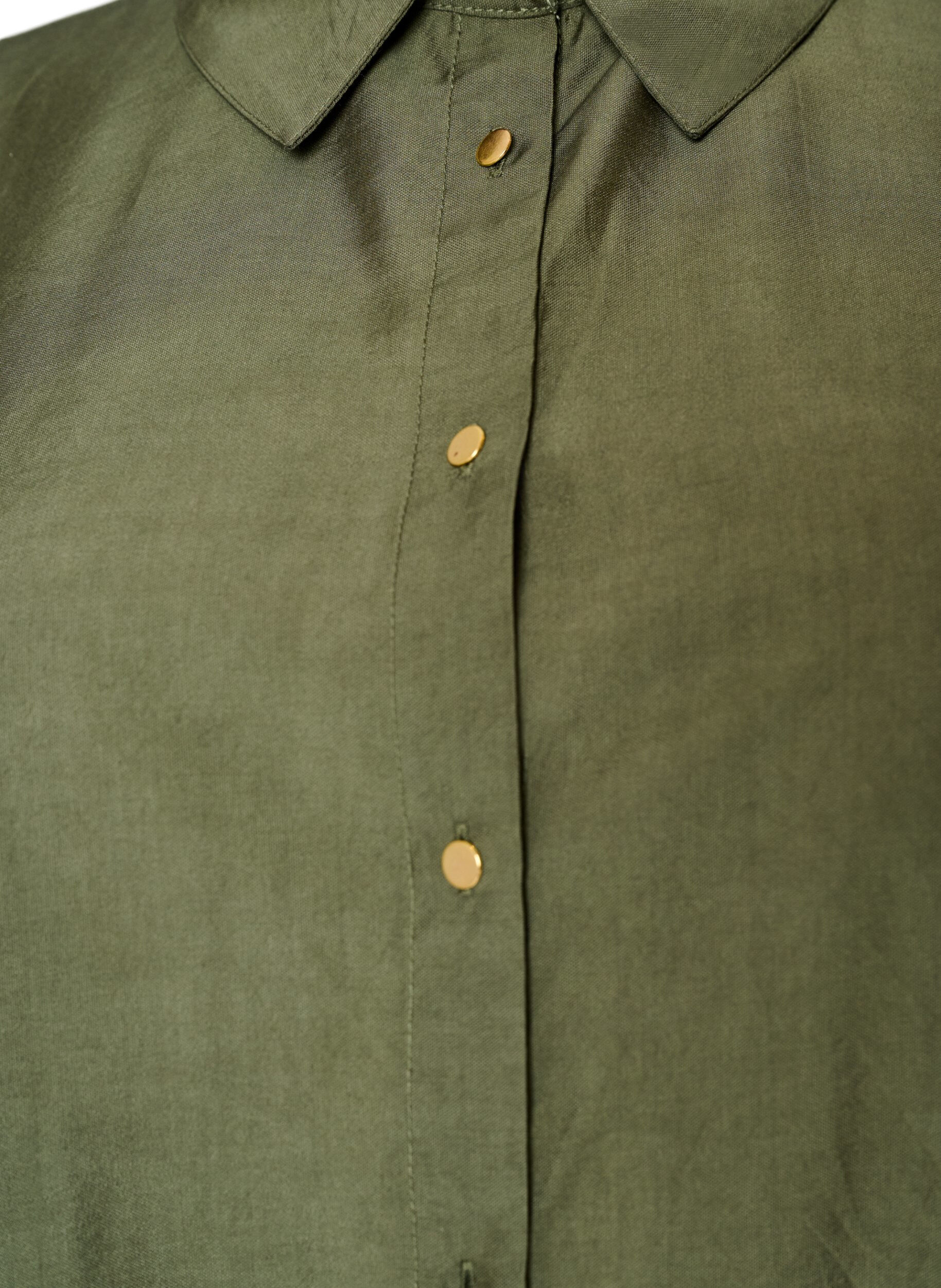 ZizziChemise en viscose avec des boutons dor&eacute;s, Vert, Packshot image number 2
