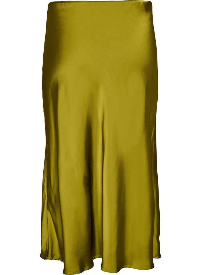 Jupe midi en satin, Vert, Packshot image number 1