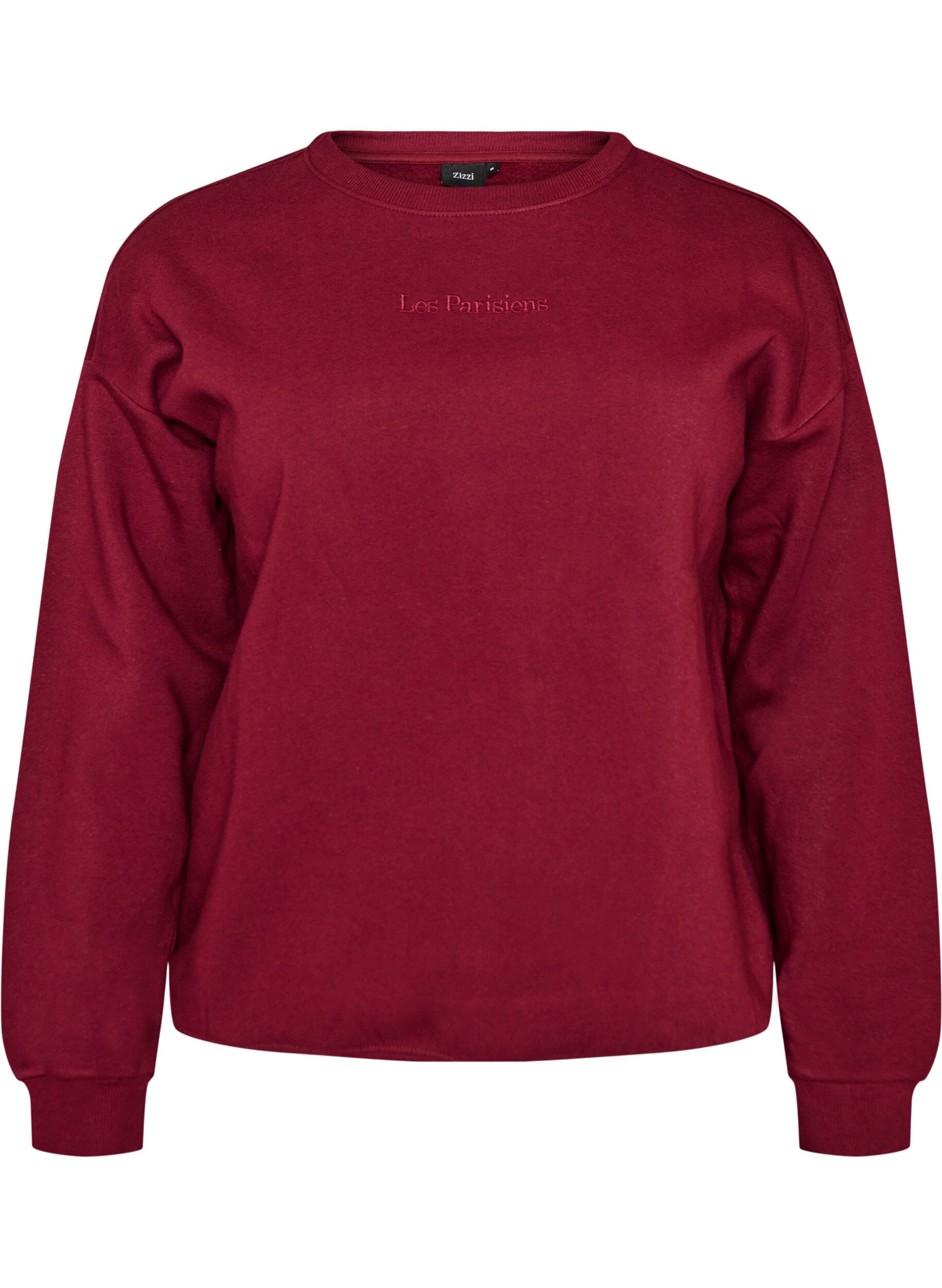 ZizziSweat-shirt avec imprim&eacute; texte, Bordeaux, Packshot image number 0