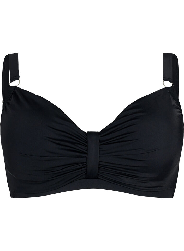 Soutien-gorge de bikini &agrave; armatures avec drap&eacute;, Noir, Packshot image number 0