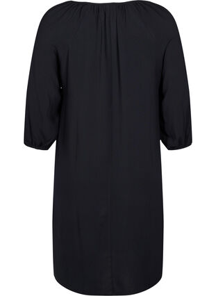 Robe en viscose avec encolure en V, Black, Packshot image number 1