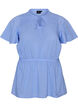 Blouse en coton avec lien &agrave; nouer et taille &eacute;lastiqu&eacute;e, Bleu, Packshot image number 0