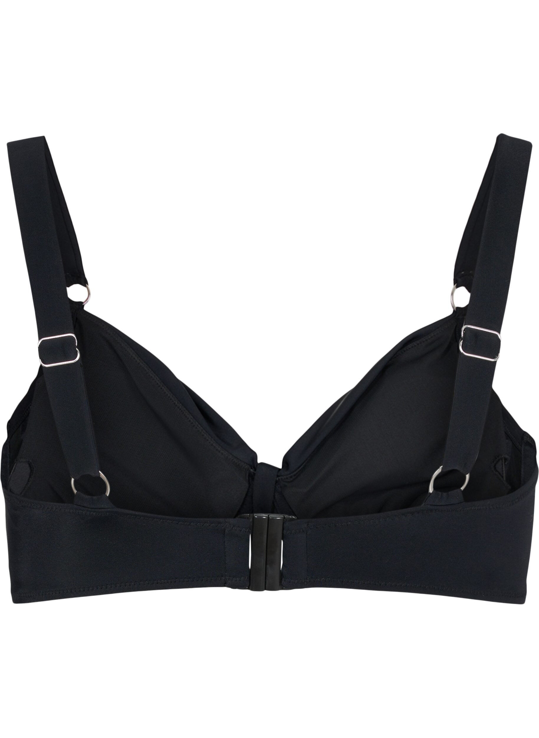 ZizziHaut de bikini &agrave; armatures avec draperies, Noir, Packshot image number 1