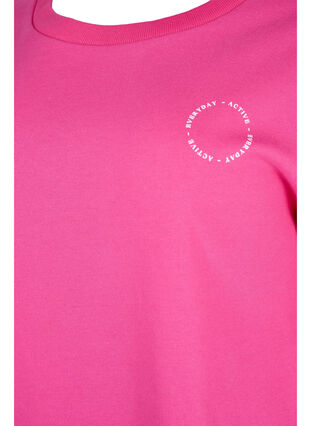 Sweat-shirt en coton avec imprimé, Fuchsia Purple, Packshot image number 2
