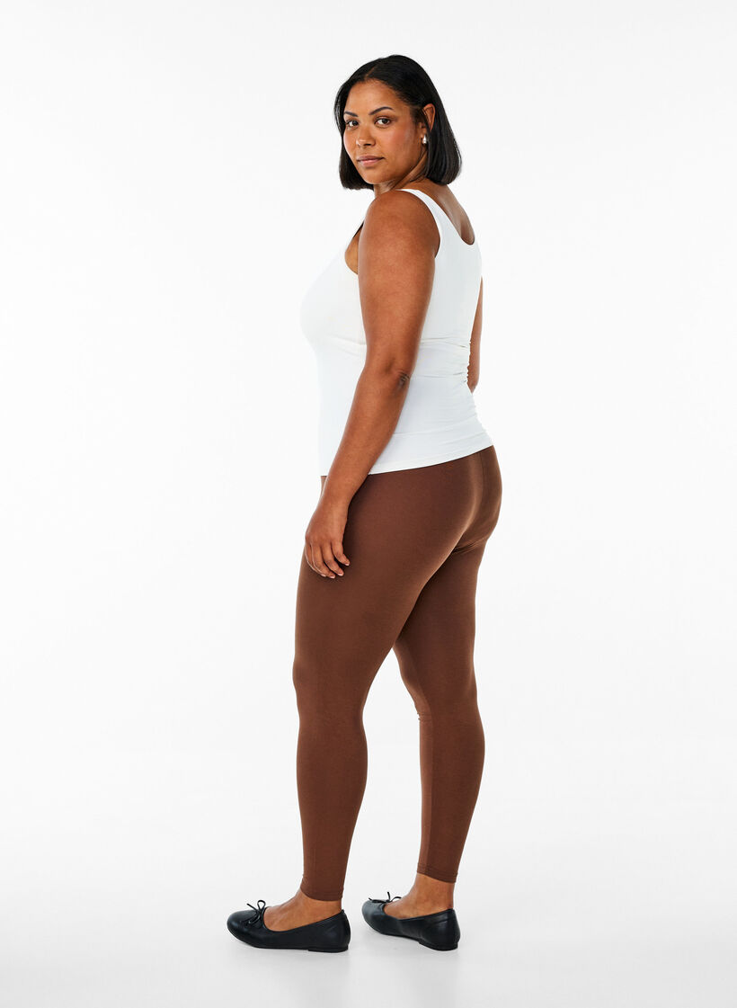 Leggings basiques en viscose, Marron, Model image number 2