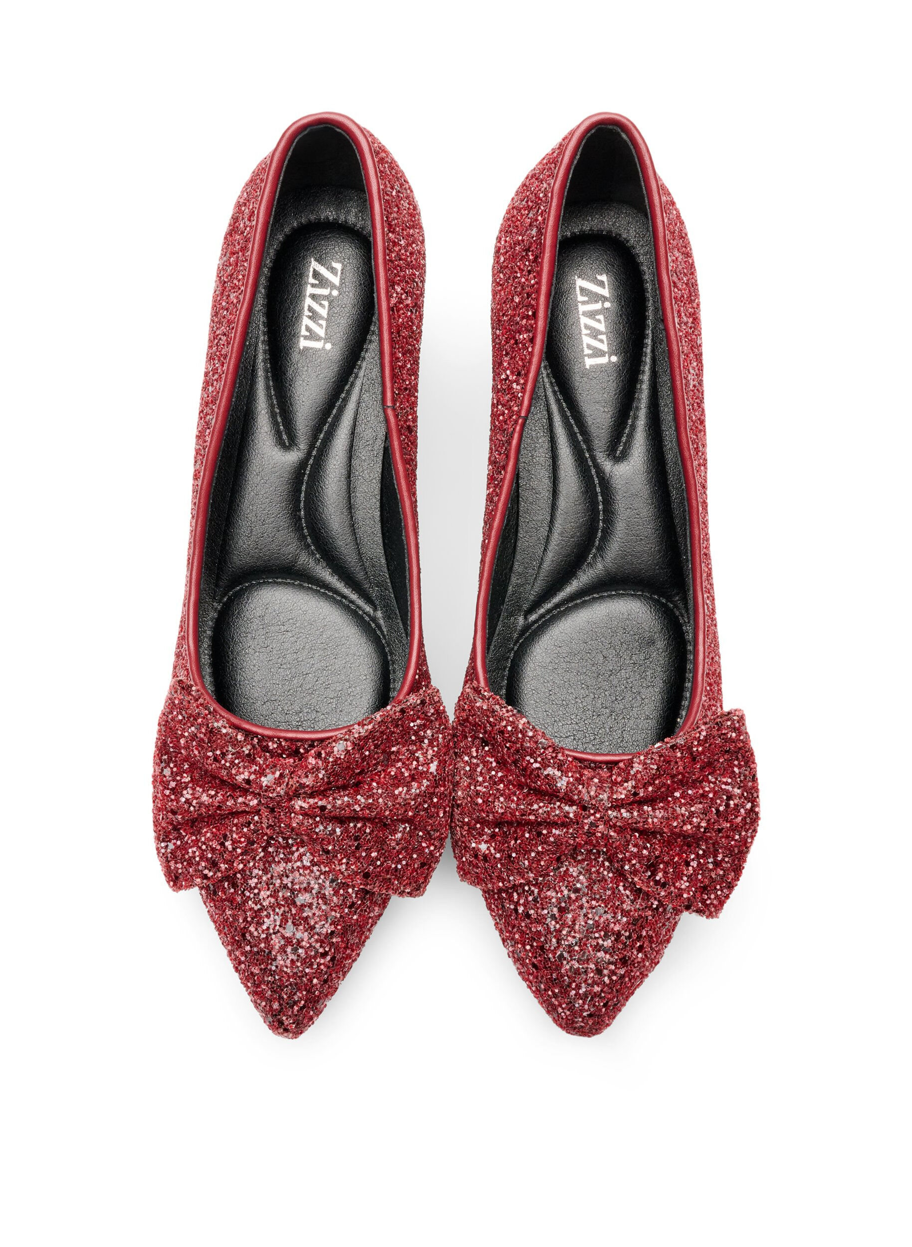 ZizziEscarpin &agrave; paillettes avec n&oelig;ud, Bordeaux, Packshot image number 2