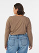 Blouse basique en jersey &agrave; manches longues, Marron, Model image number 2