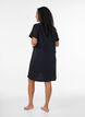 Chemise de nuit en coton biologique et &agrave; col en V, Noir, Model image number 2