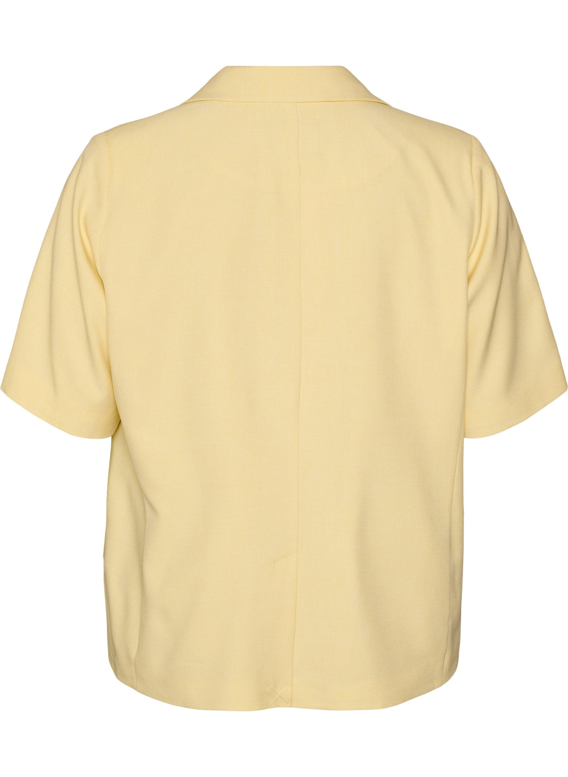 Zizzi Blazer avec manches courtes et revers, Jaune clair, Packshot image number 1