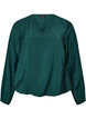 Blouse avec effet ballon et d&eacute;tails en mousseline, Vert fonc&eacute;, Packshot image number 0