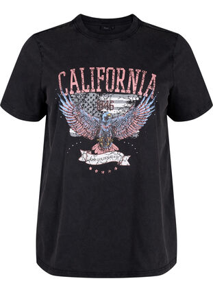 T-shirt en coton biologique avec motif d'aigle, Grey California, Packshot image number 0