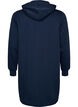 Sweat &agrave; capuche long avec zip et poches, Bleu, Packshot image number 1