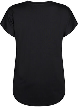 T-shirt de sport avec col en V, Black, Packshot image number 1