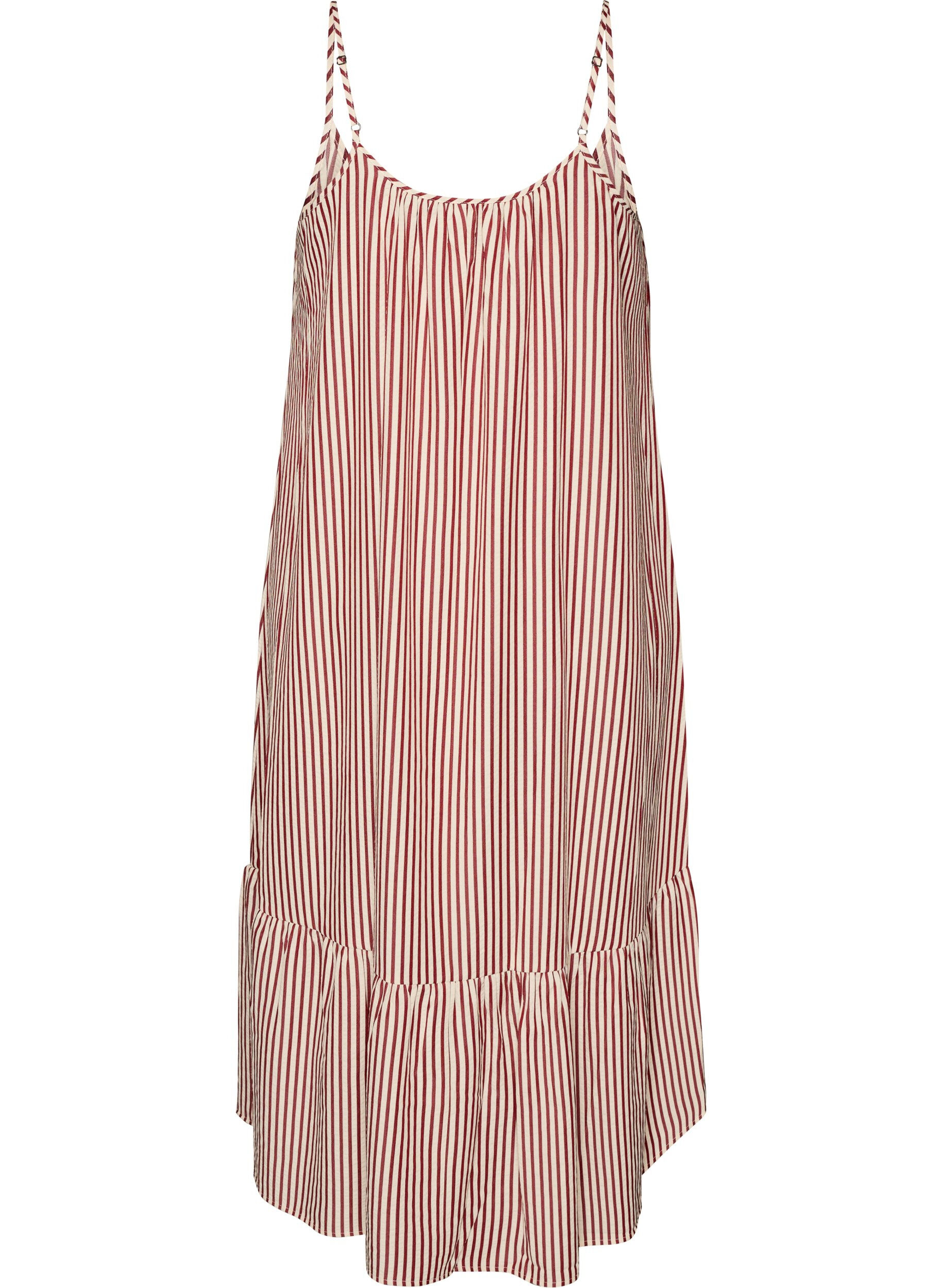 ZizziRobe d'&eacute;t&eacute; &agrave; rayures et &agrave; forme en A, Bordeaux, Packshot image number 1