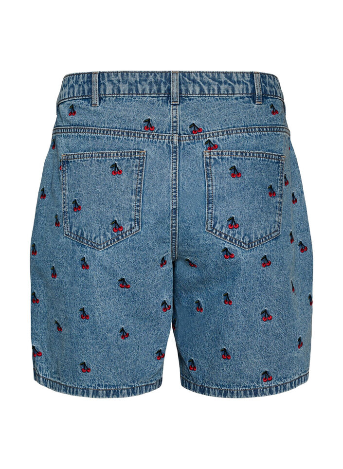 Short en jean brod&eacute;, Bleu Clair, Packshot image number 1