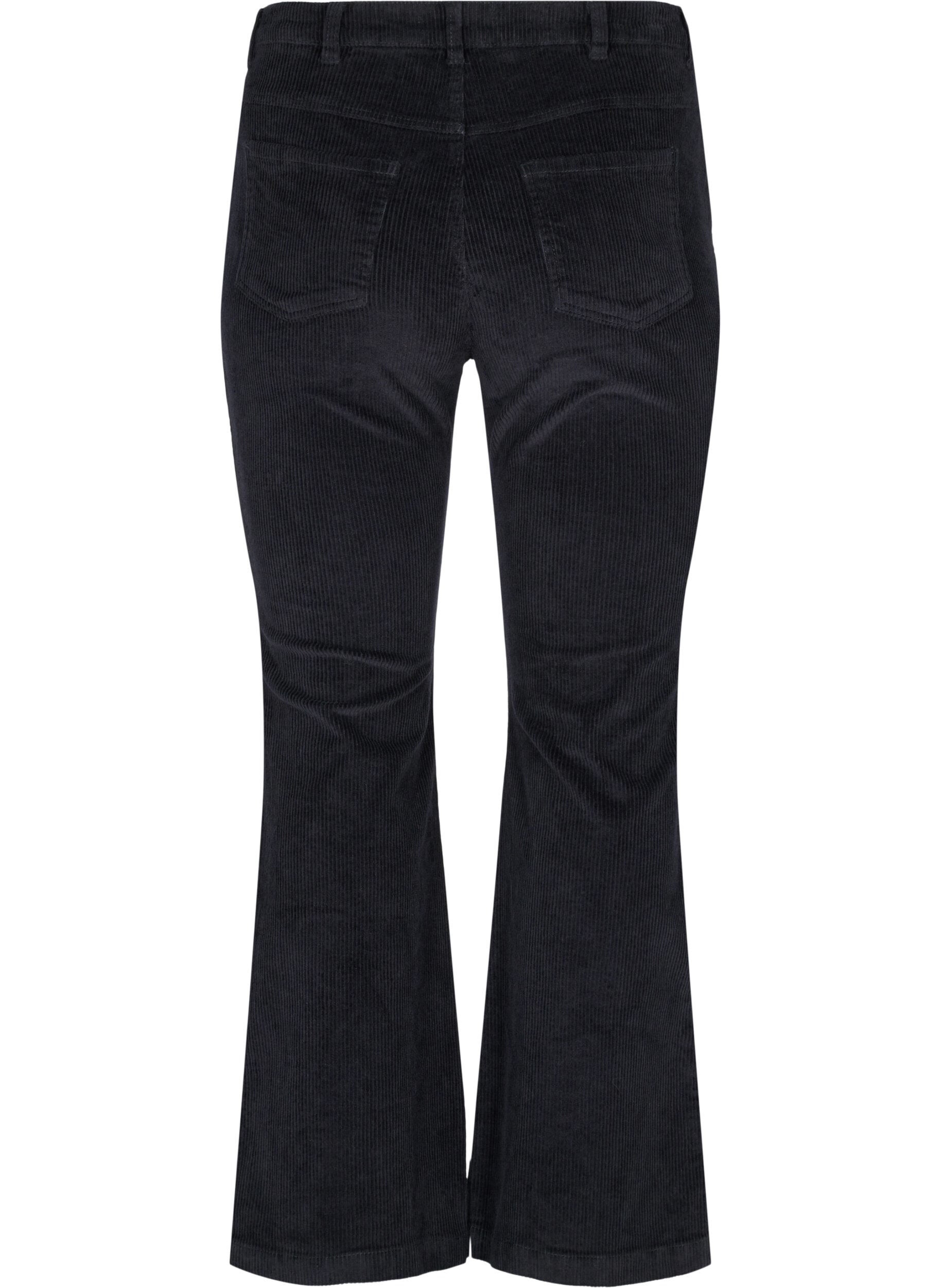 Zizzi Pantalon en velours &agrave; coupe bootcut, Black, Packshot image number 1