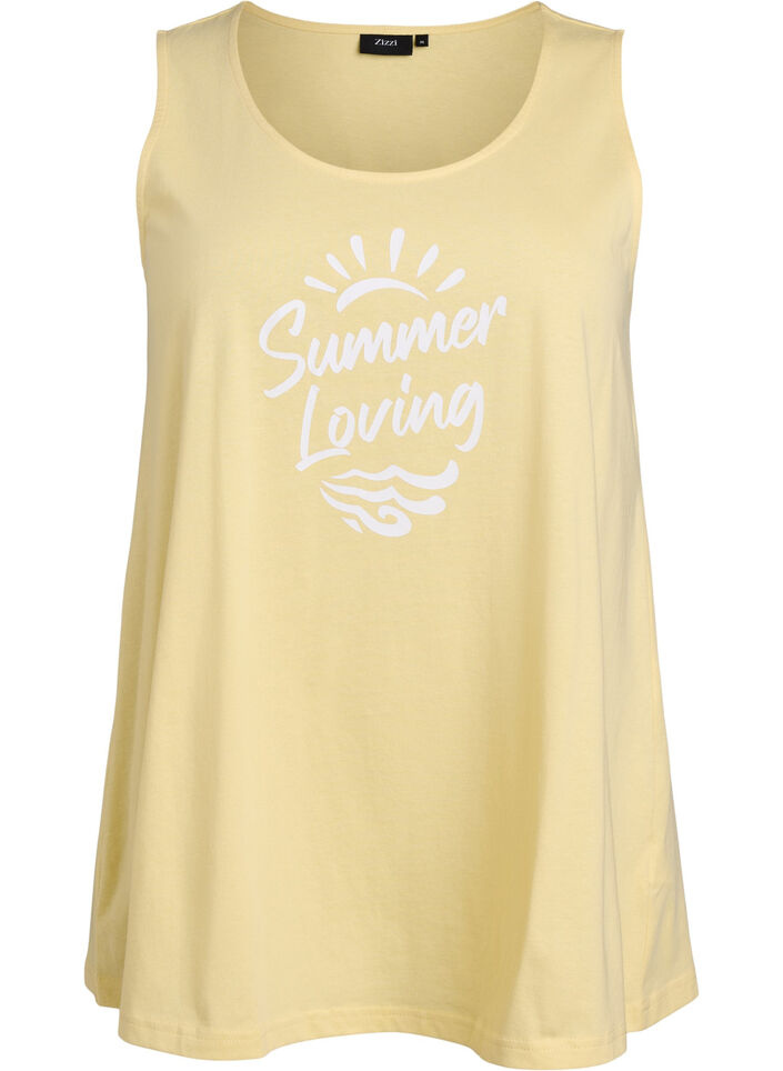 Top en coton avec forme en A, Jaune, Packshot image number 0