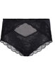 Culotte taille haute en dentelle et maille, Black, Packshot image number 0