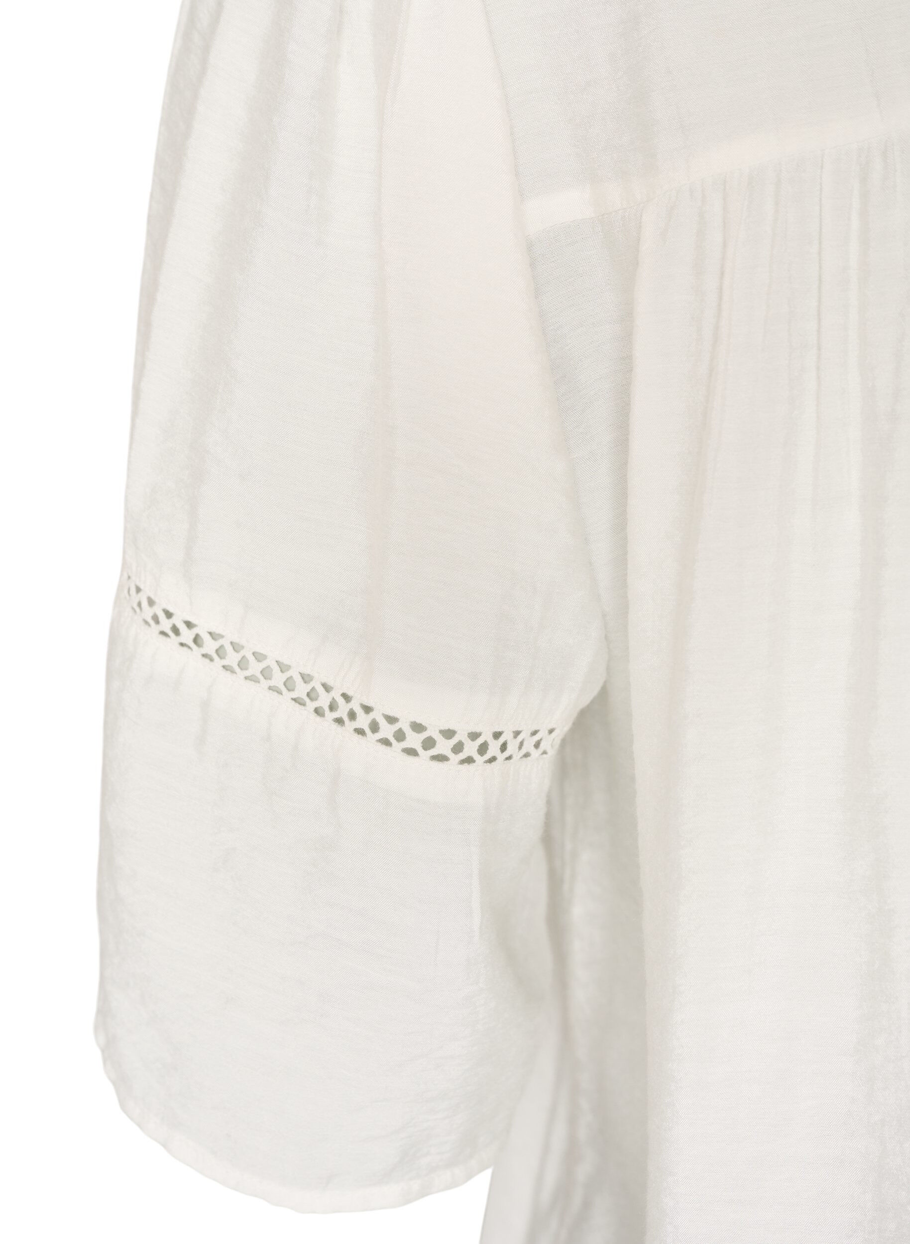 ZizziBlouse en viscose avec nervures et effet ballon, Vanille, Packshot image number 3