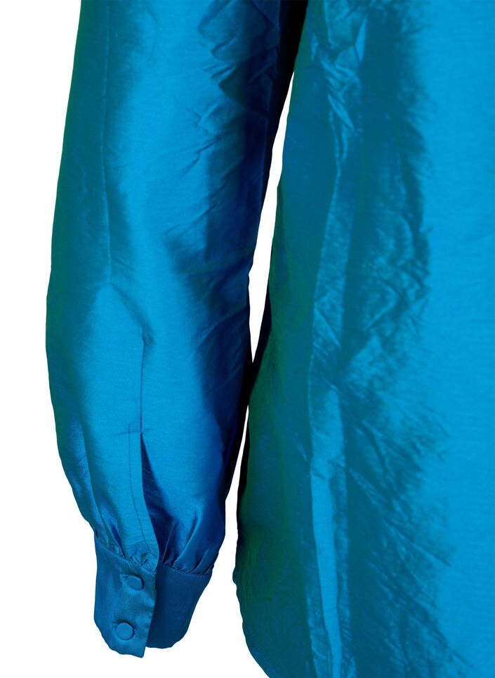 Chemisier brillant à volants, Diva Blue, Packshot image number 3