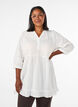 Tunique avec d&eacute;tails en broderie ajour&eacute;e et manches 3/4, Vanille, Model image number 0