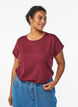 T-shirt &agrave; manches courtes en m&eacute;lange de coton, Bordeaux fonc&eacute;, Model image number 0