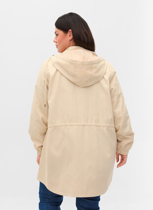 Veste longue parka avec capuche et poches, Birch, Model image number 1