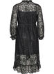 Robe en dentelle avec jupe portefeuille et volants, Noir, Packshot image number 1
