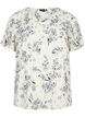 Blouse à imprimé et lurex, White Flower/Gold, Packshot image number 0