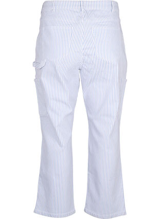 Jean cargo à rayures avec une coupe droite, Blue White Stripe, Packshot image number 1