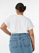 T-shirt en coton avec d&eacute;tails au crochet, Blanc, Model image number 2