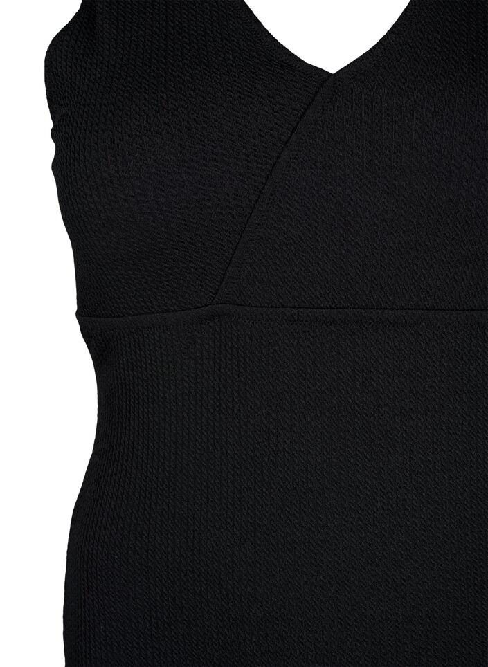 Maillot de bain avec texture en crêpe et effet enveloppant, Black, Packshot image number 2