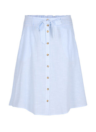 Jupe rayée avec poches en coton, Blue Bell Stripe, Packshot image number 0