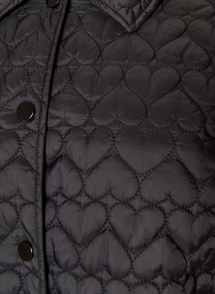 Veste l&eacute;g&egrave;rement matelass&eacute;e &agrave; surpiq&ucirc;res d&eacute;coratives, Noir, Packshot image number 2