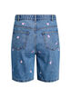 Shorts en jean taille haute orn&eacute;s de c&oelig;urs brod&eacute;s, Bleu Clair, Packshot image number 1