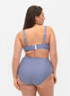 Bas de bikini à rayée avec taille haute, Bleu, Model image number 1